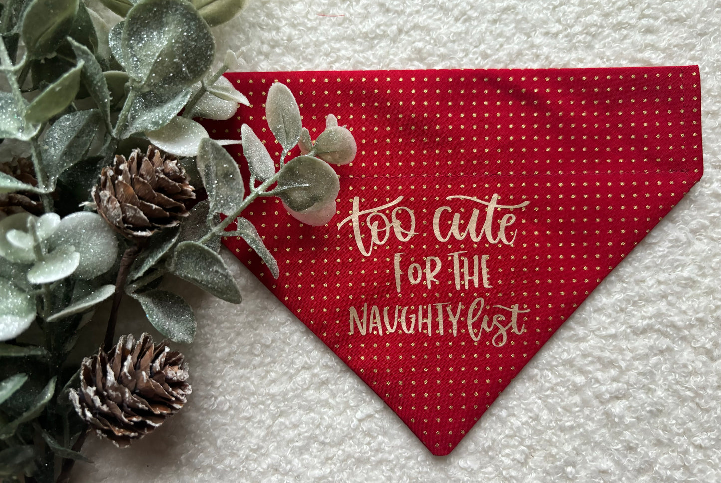 ‘Too Cute For The Naughty List’ Pet Bandana