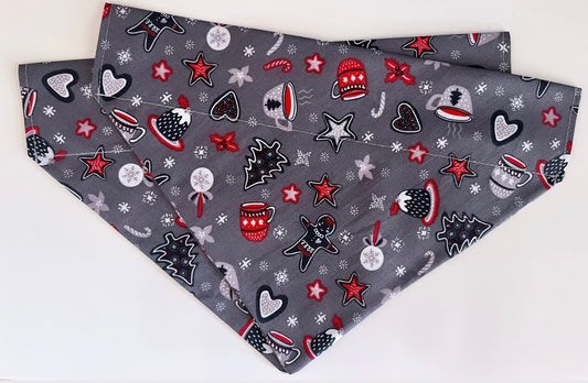 ‘Wag Into Christmas’ (Grey) Pet Bandana